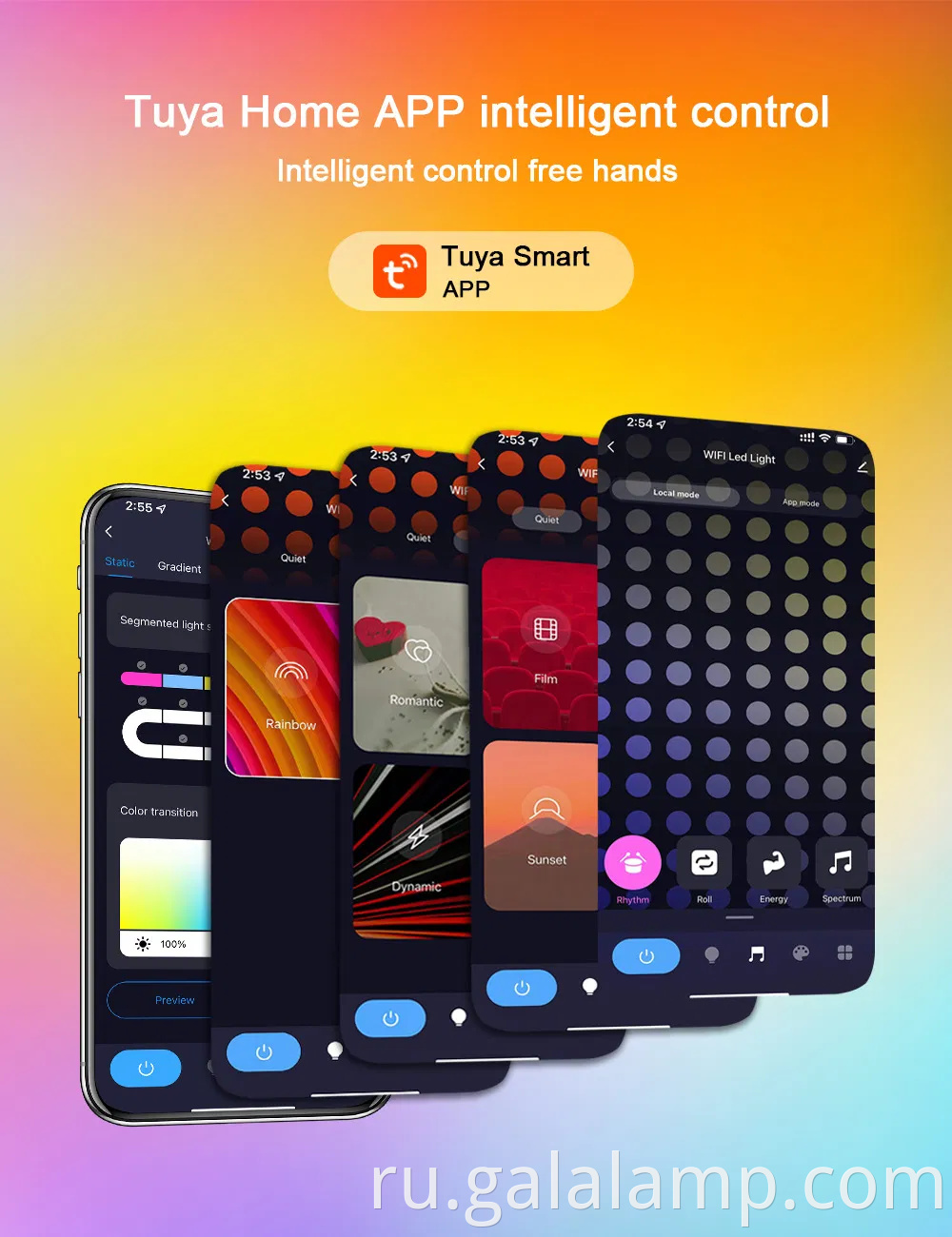 Современное умное управление RGB Tuya Music Sync Corridor Corridor круглая головка 5 Вт.